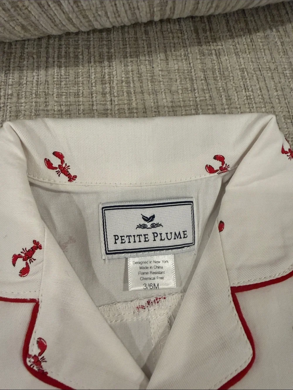 Petite Plume Baby twill summer Boy Romper Size 3-6 months